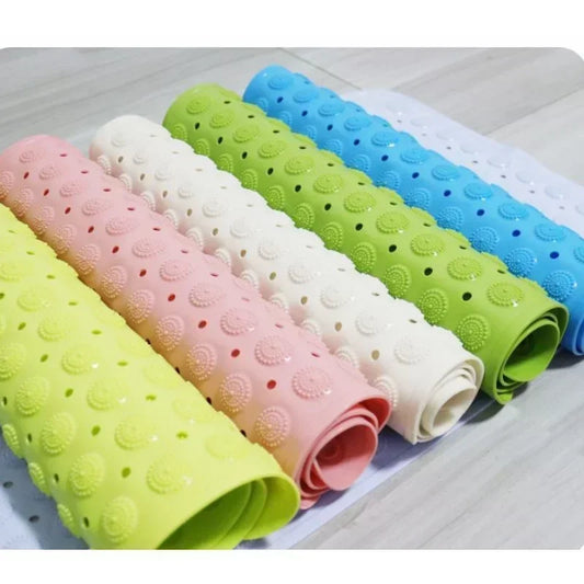 1PC PVC Anti-skid Bath Mats Rectangle Soft Shower Bathroom Massage Mat Suction Cup Non-slip Bathtub Carpet Large Size Bath mat