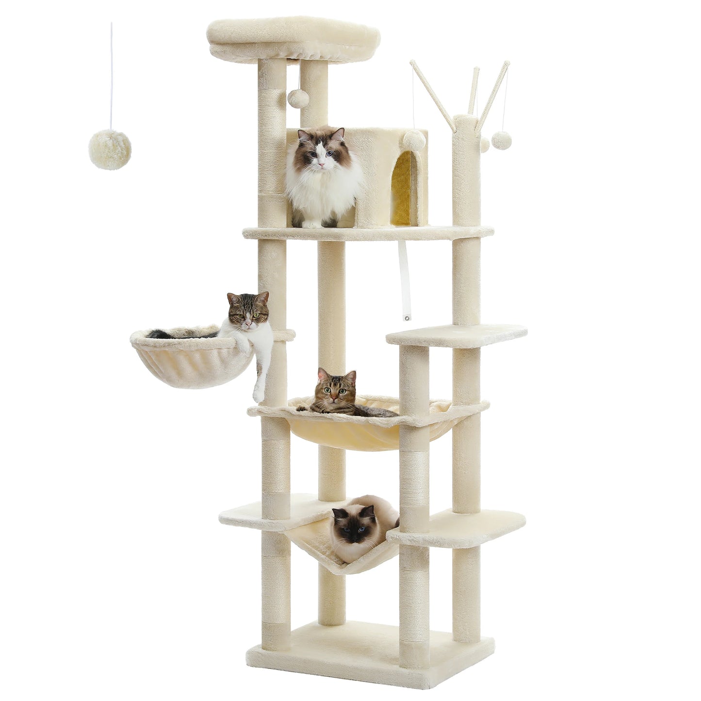 Large Tree Tower for Indoor Cats Multi-Level Plush