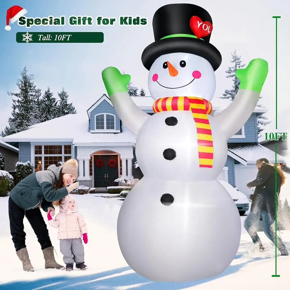 10FT Christmas Inflatable Snowman with Magic Hat
