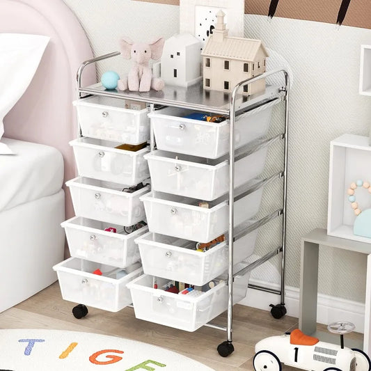 15-Drawer Rolling Storage Organizer Cart