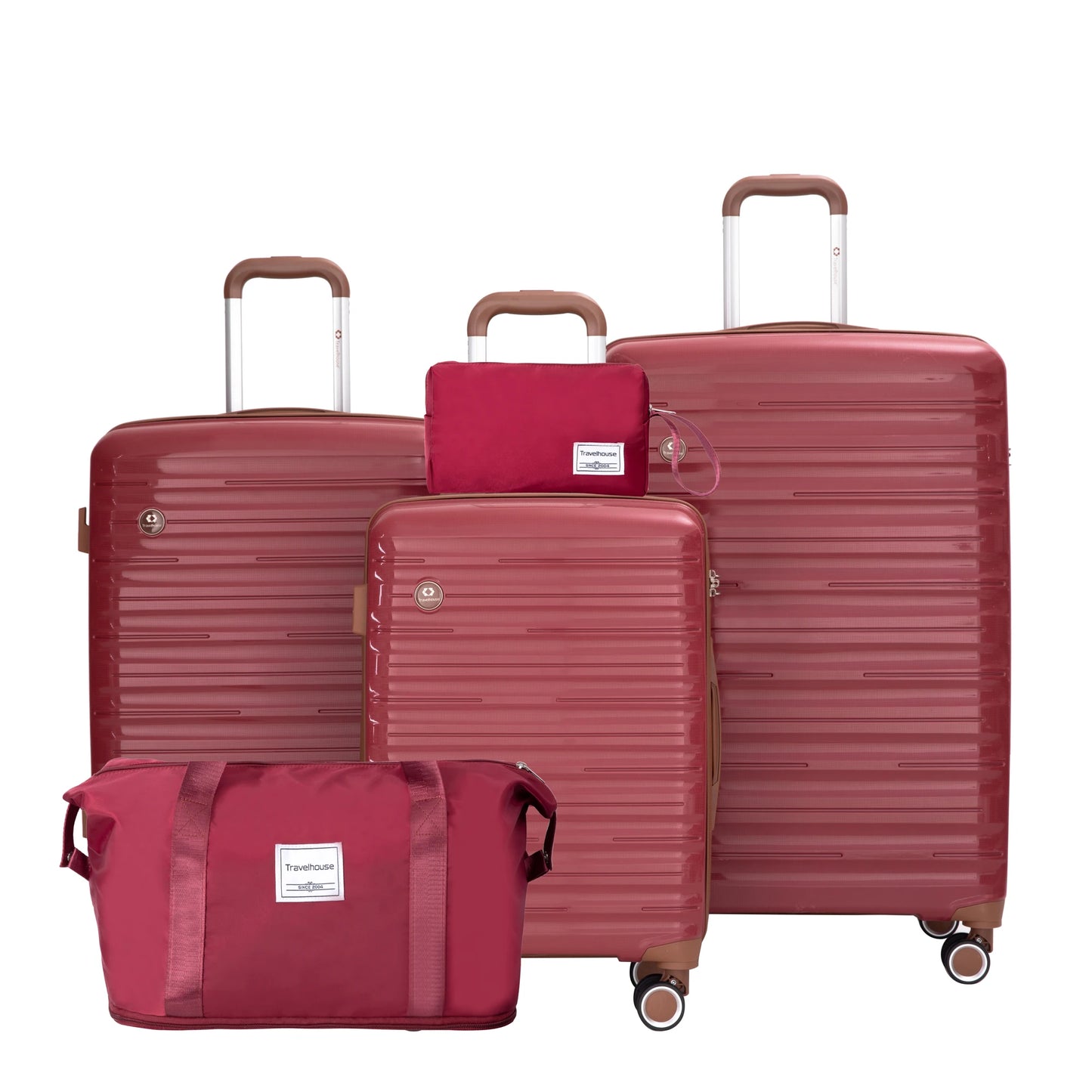 5 Piece Luggage Sets, Suitcases with Double Spinner Wheels