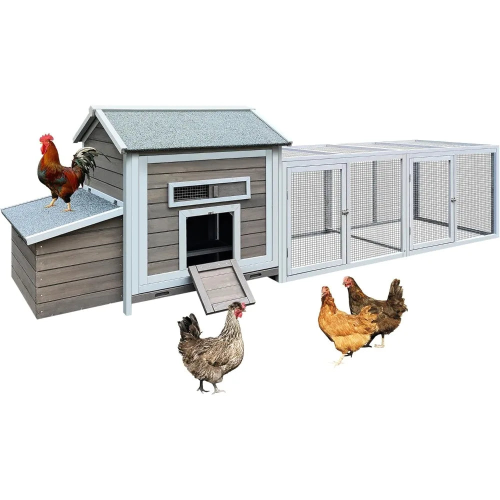 118'' Large Chicken Coop with Run