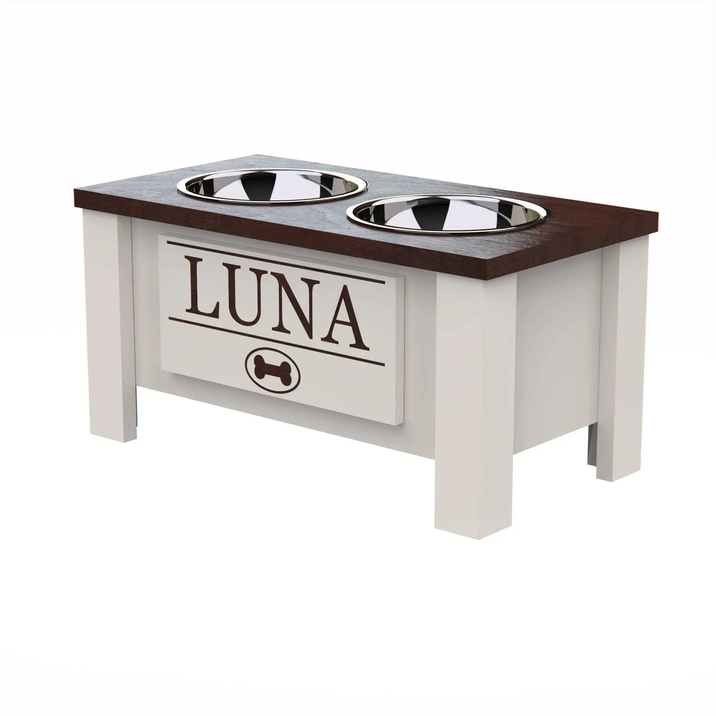 Raised Dog Bowl Stand with Internal Storage