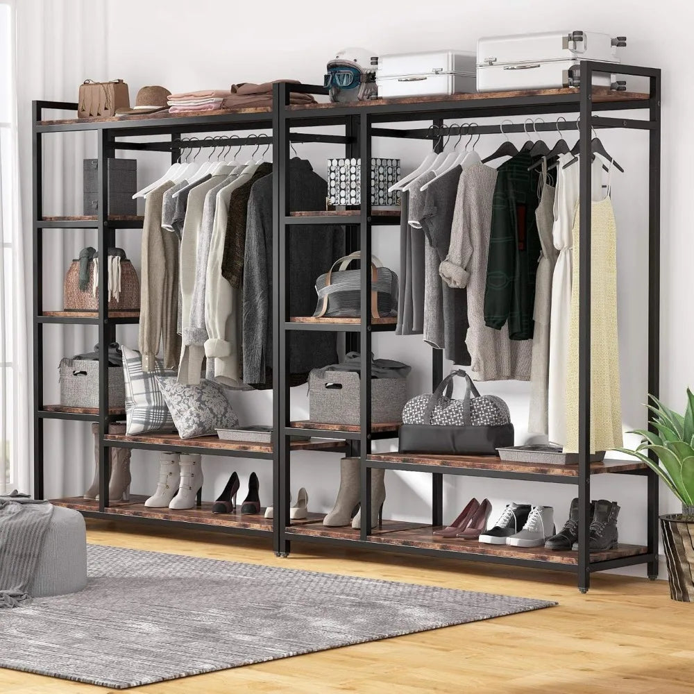 Free-standing Closet Organizer with 6 Storage Shelves