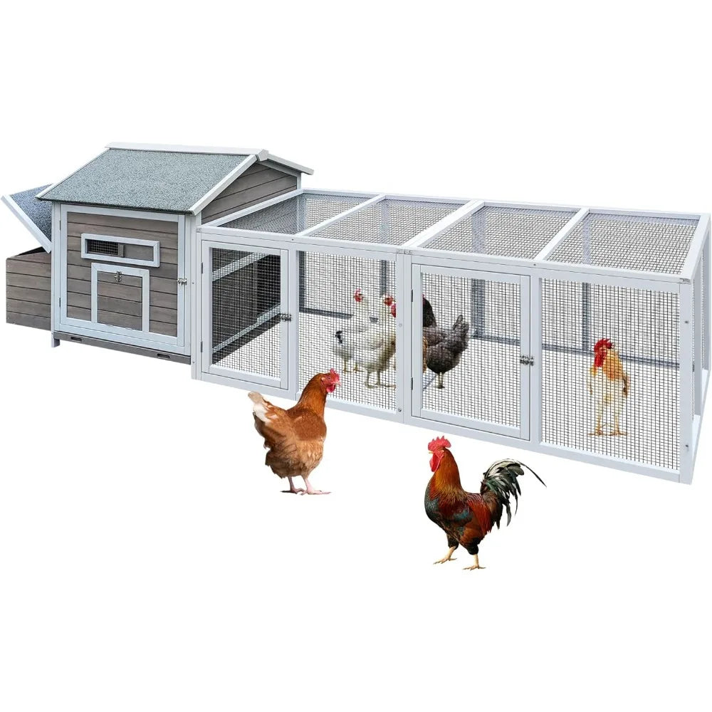 118'' Large Chicken Coop with Run