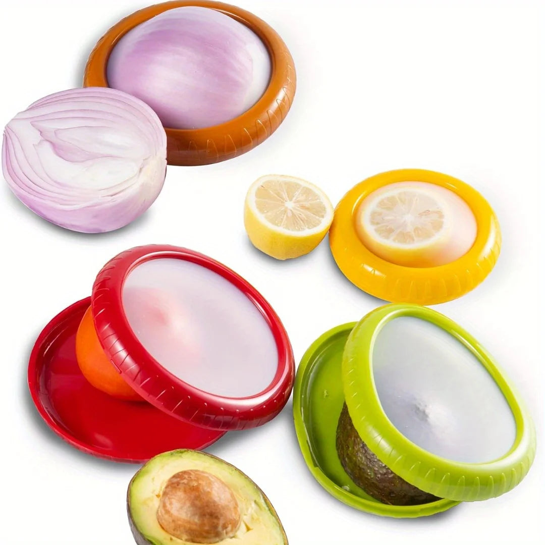 4Pcs Silicone Storage for Onion, Avocado, Fruit, Garlic, Tomato, Pepper
