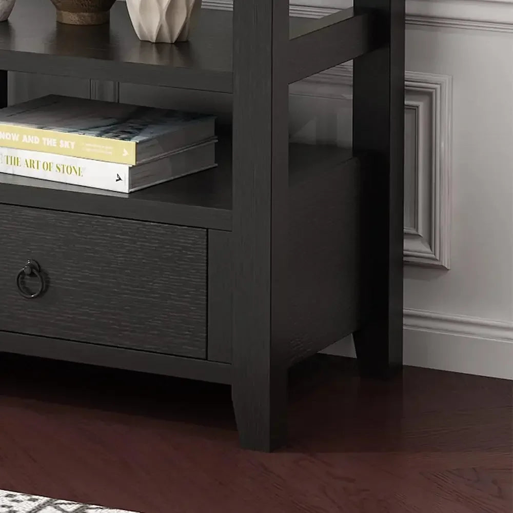 Minimalist Modern Console Table With 3 Drawers And Shelves