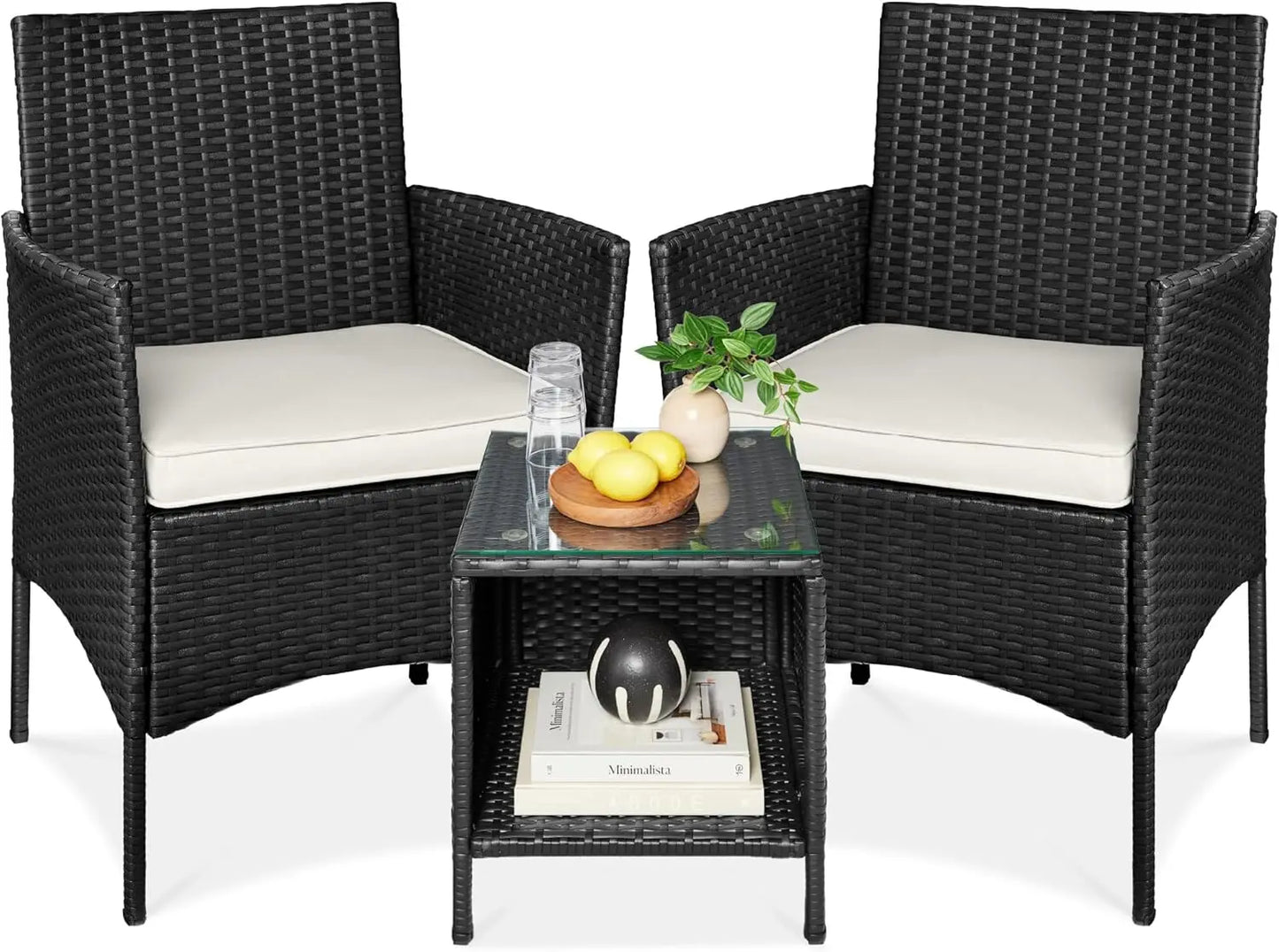 3-Piece Outdoor Wicker Bistro Set