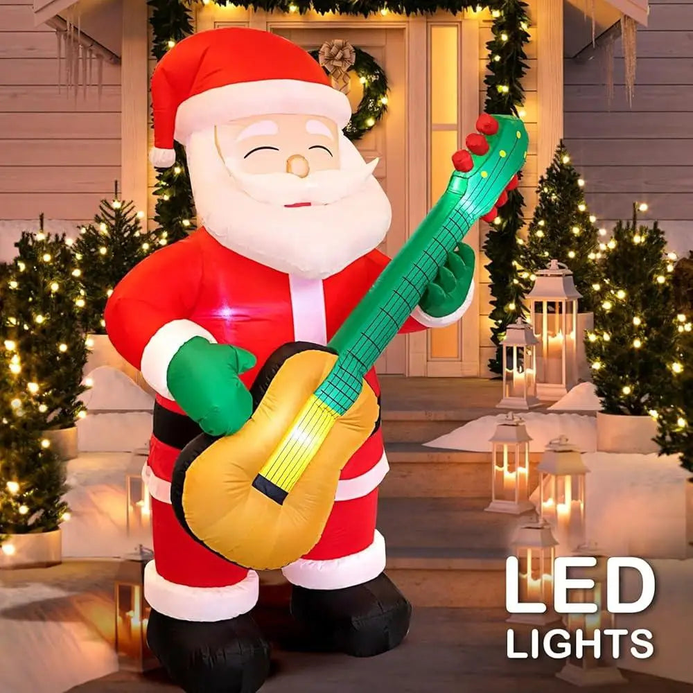6.5FT Inflatable Santa Claus with Guitar