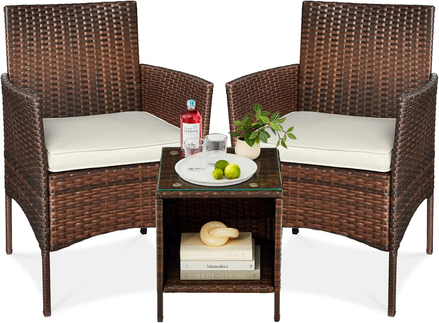 3-Piece Outdoor Wicker Bistro Set