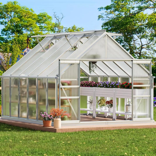 10x12FT Polycarbonate Greenhouse Heavy Duty Green House