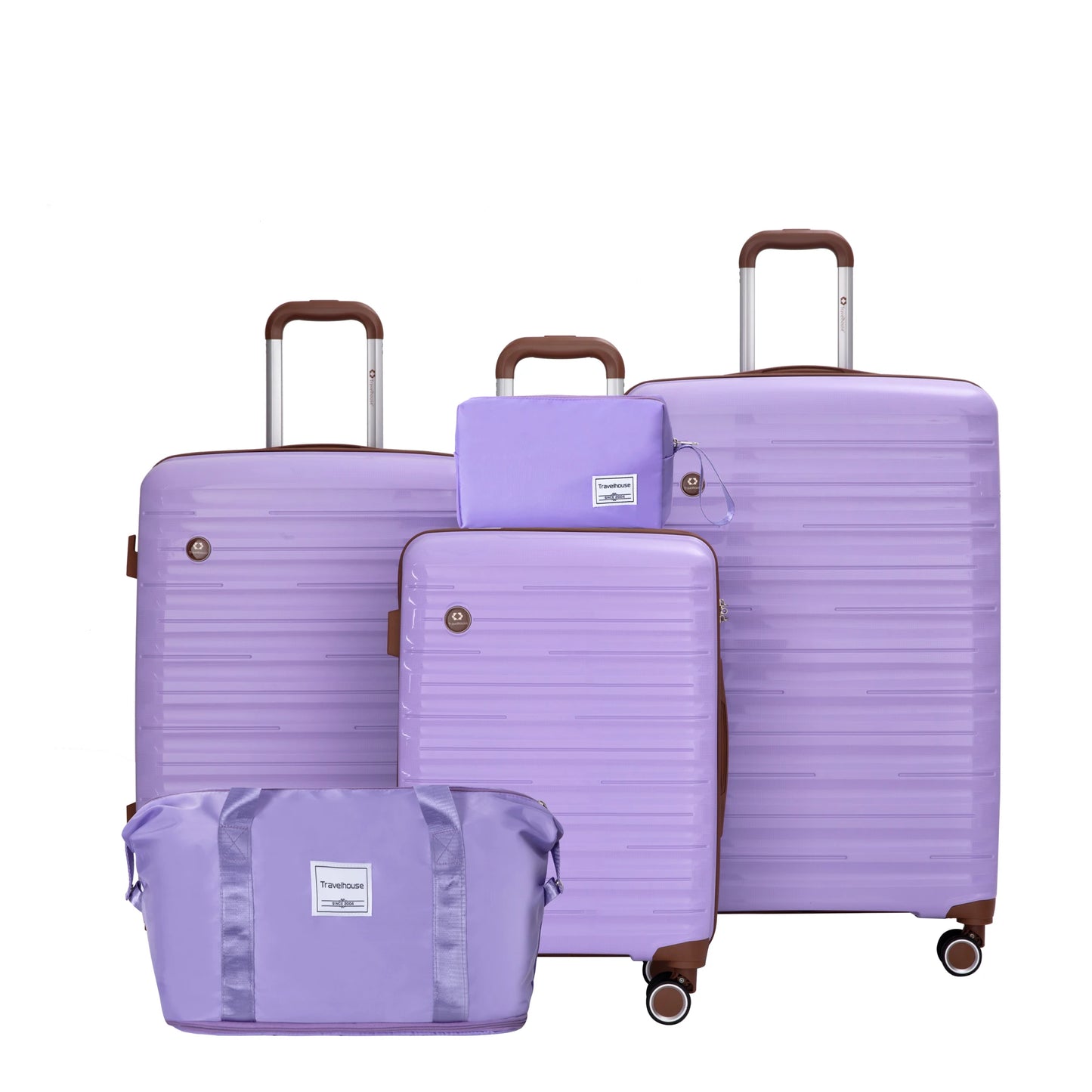 5 Piece Luggage Sets, Suitcases with Double Spinner Wheels