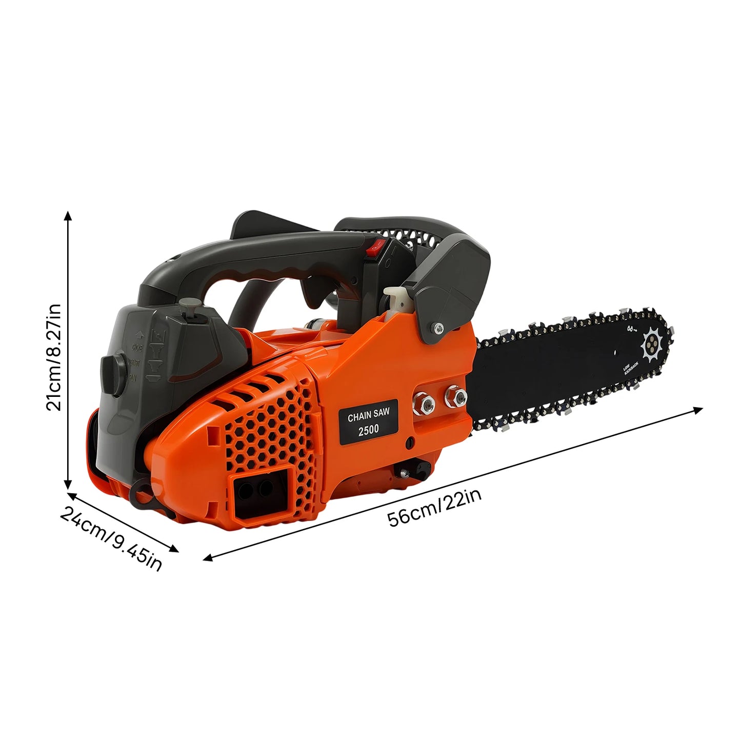 900W Gasoline Chainsaw,  25.4cc, 2-Stroke Engine