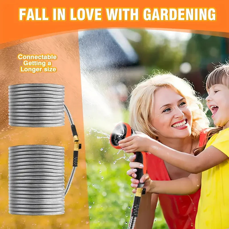 100FT 50FT Stainless Steel Garden Hose Kink-Free