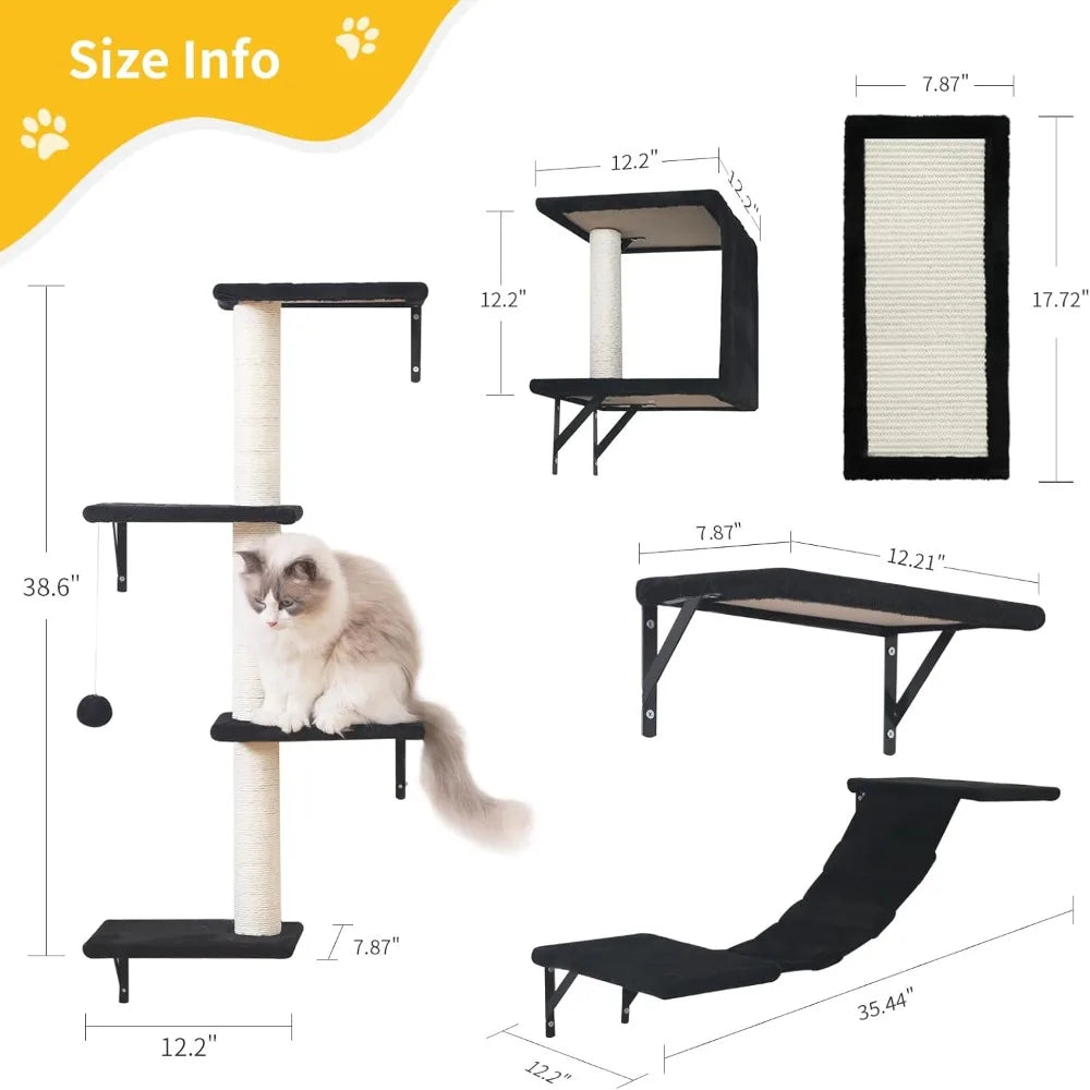5pcs Cat Wall Shelves