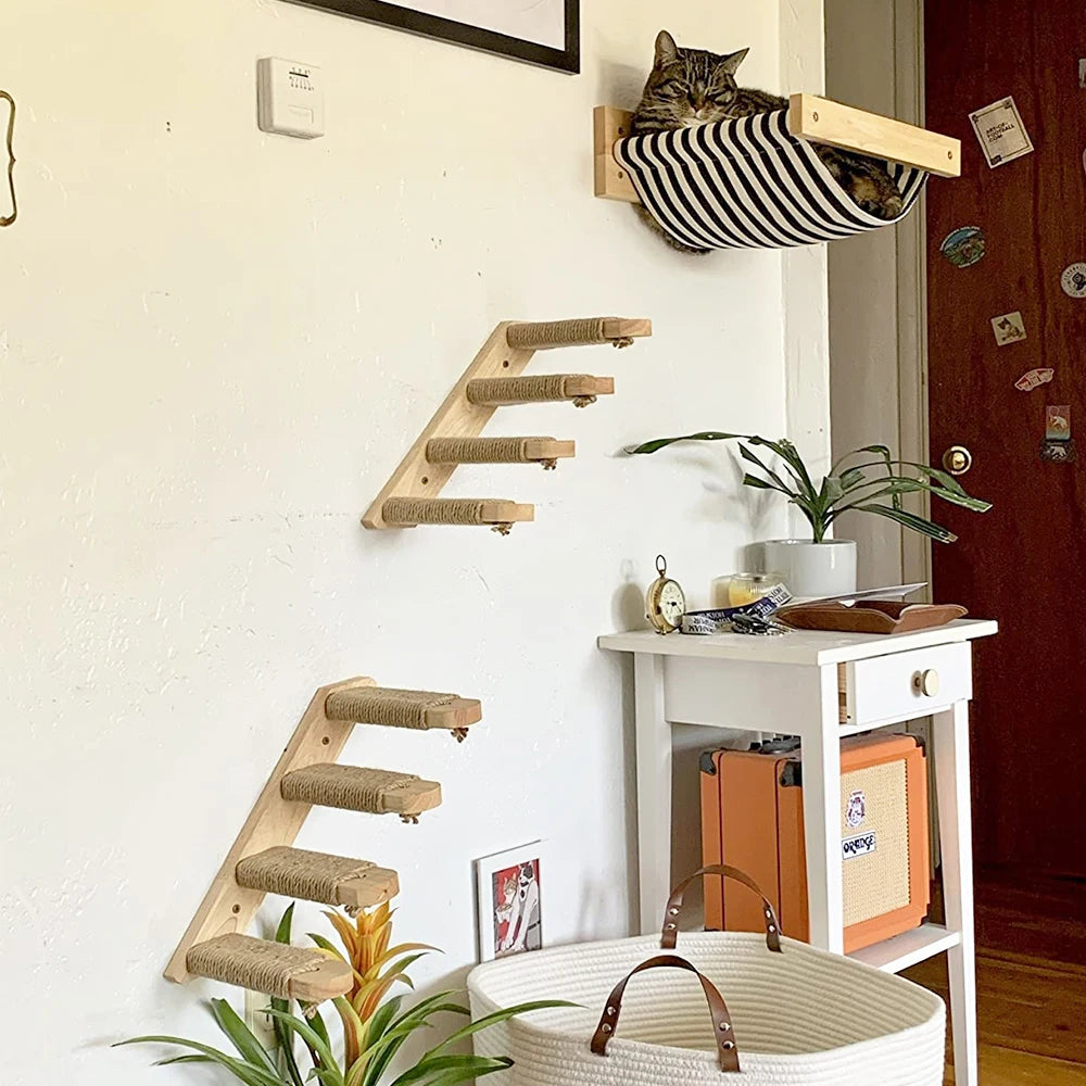 Cat Climbing Shelf Wall Mounted Four Step Stairway