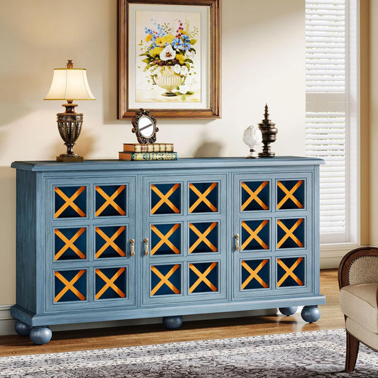 Tribesigns Blue Sideboard Buffet Cabinet with Storage