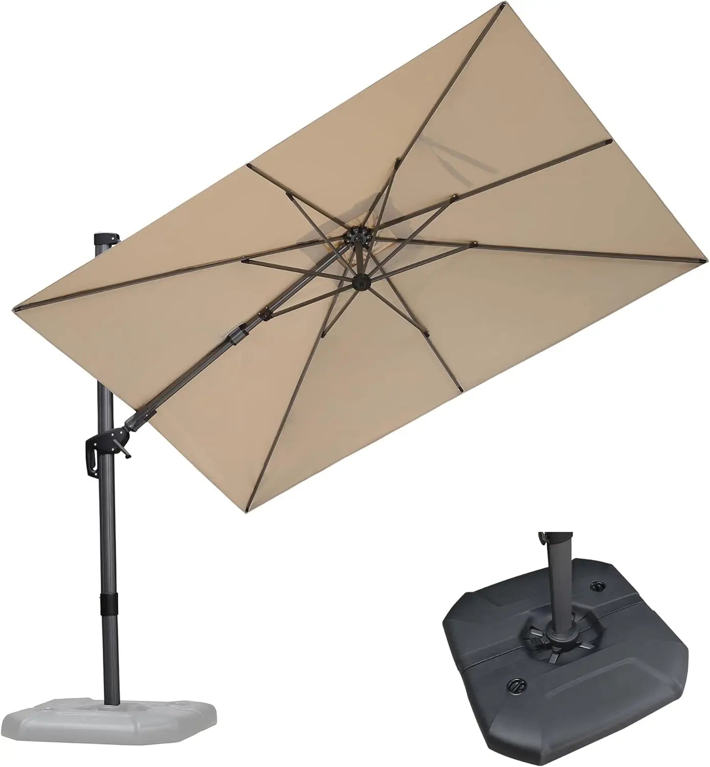 10 Ft Outdoor Cantilever Square Patio Umbrella with Base