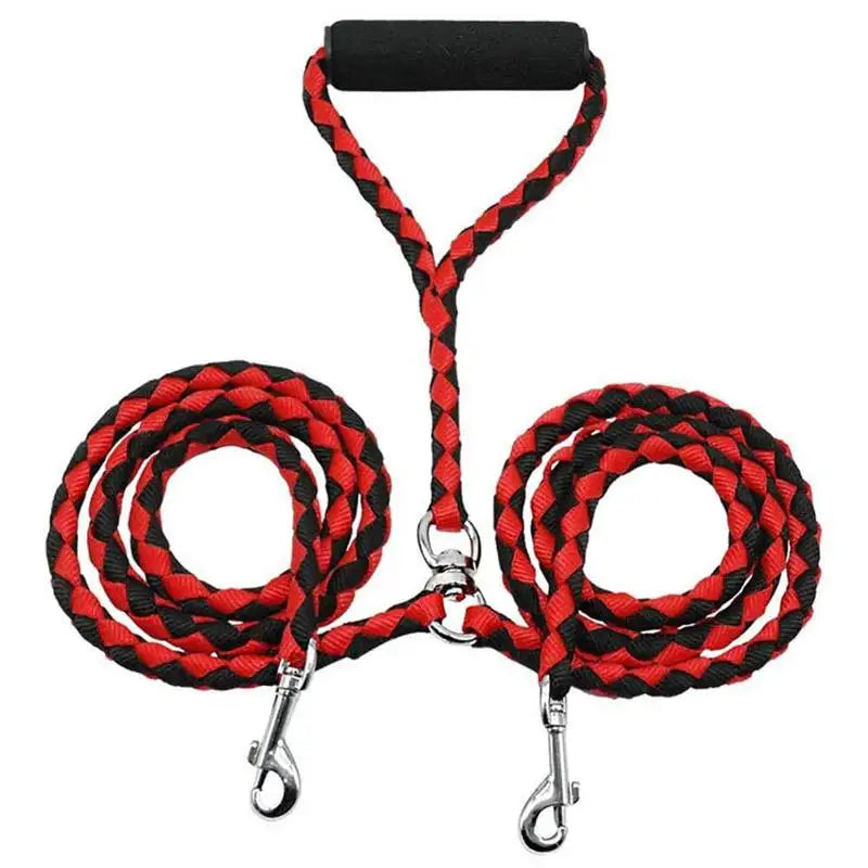 1.4m Pet Double Leash 2 Way Couplers Dog Leash