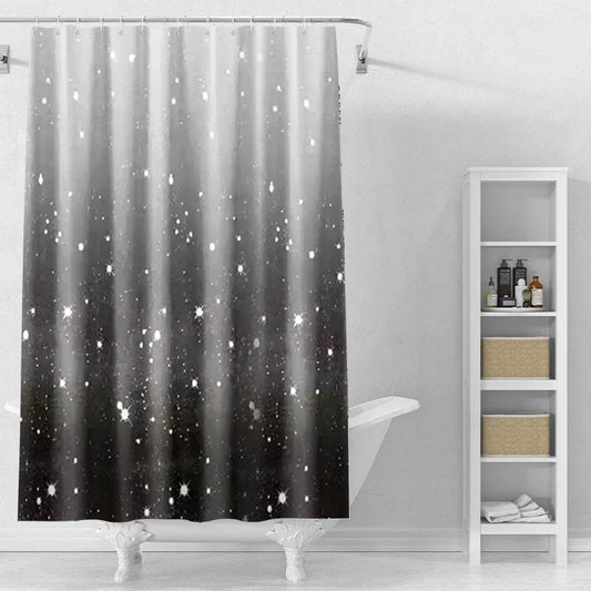 Shower Curtain Black Star Bathroom Curtain With Hook