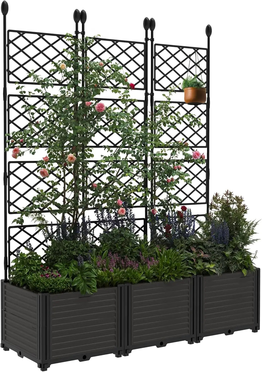 Plastic Planter Box w/ Trellis Rack 5.25ft Tall