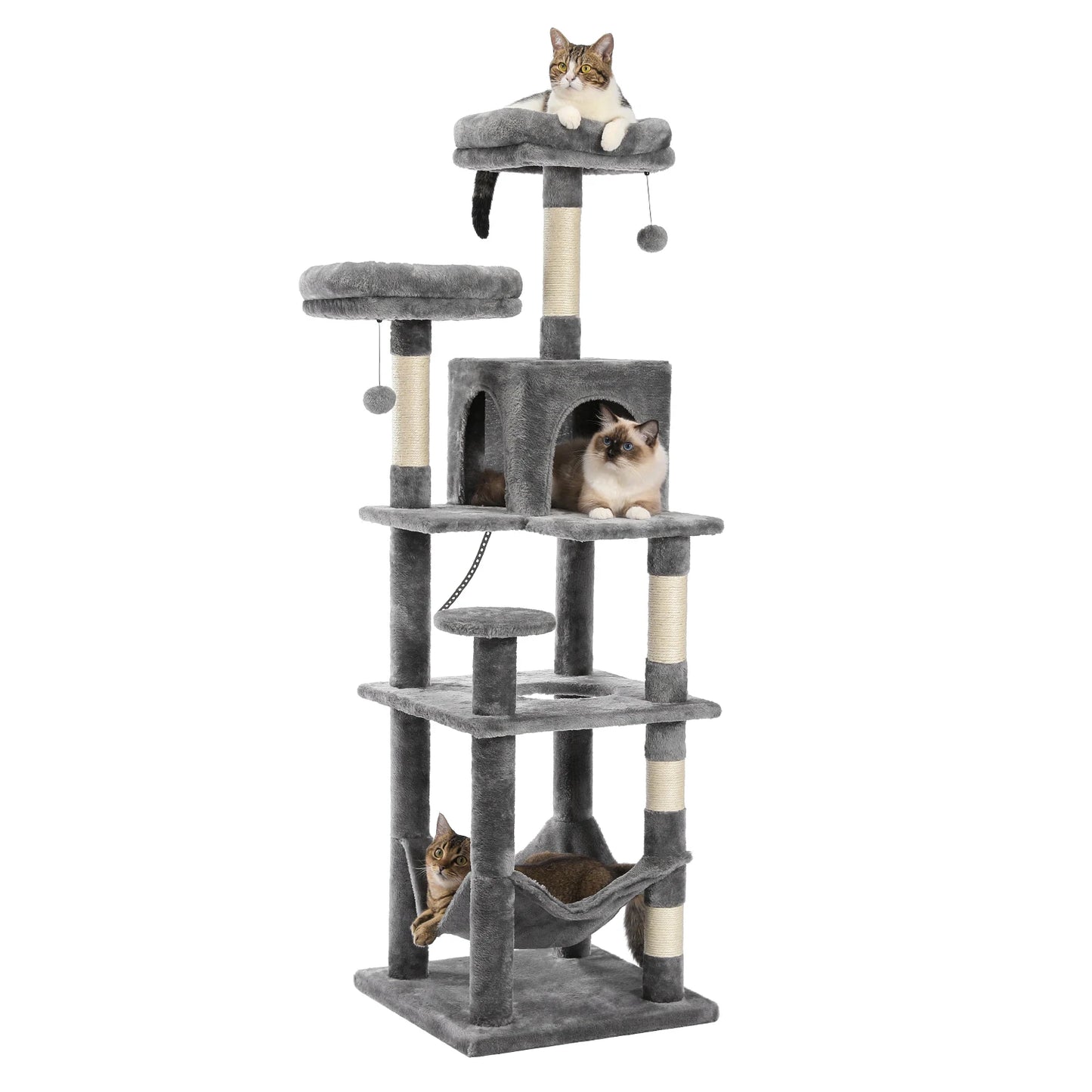 Large Tree Tower for Indoor Cats Multi-Level Plush