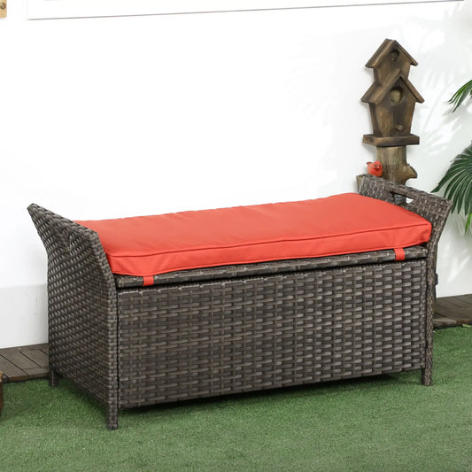 2-in-1 Rattan Storage Bench