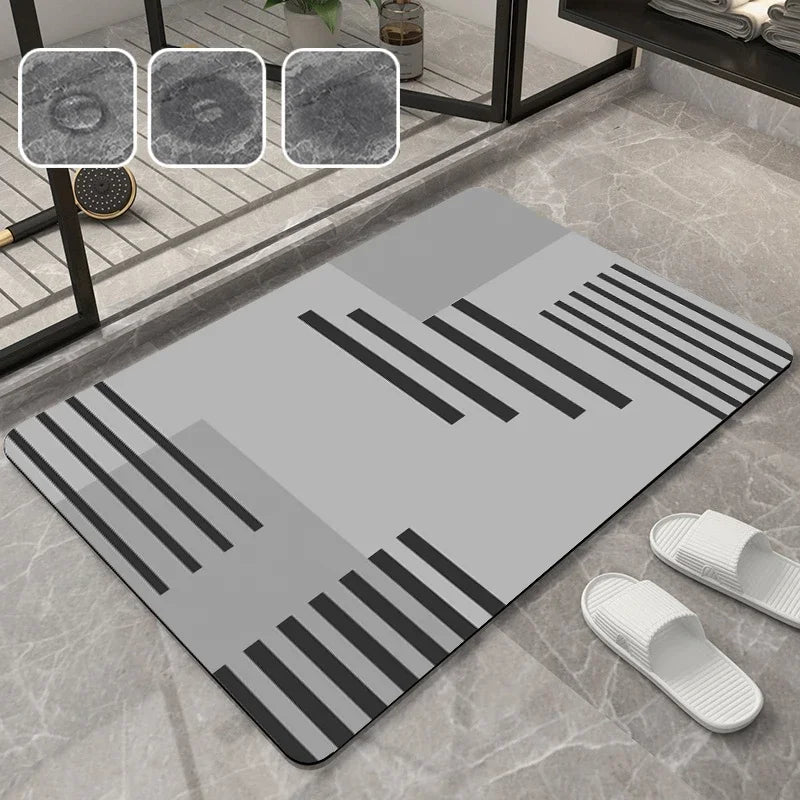 Diatomite Nonslip Bathroom Floor Mats Absorbent