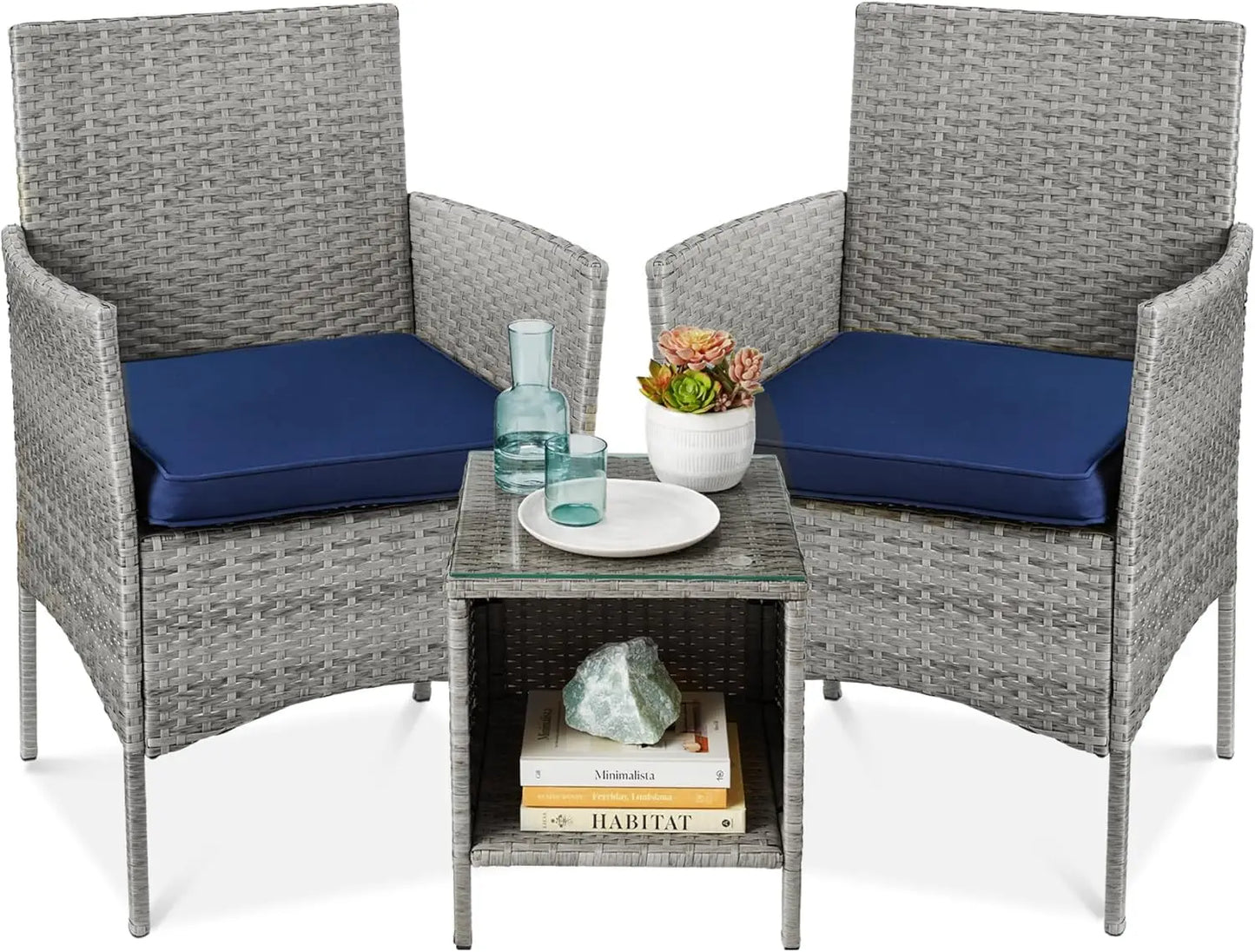 3-Piece Outdoor Wicker Bistro Set