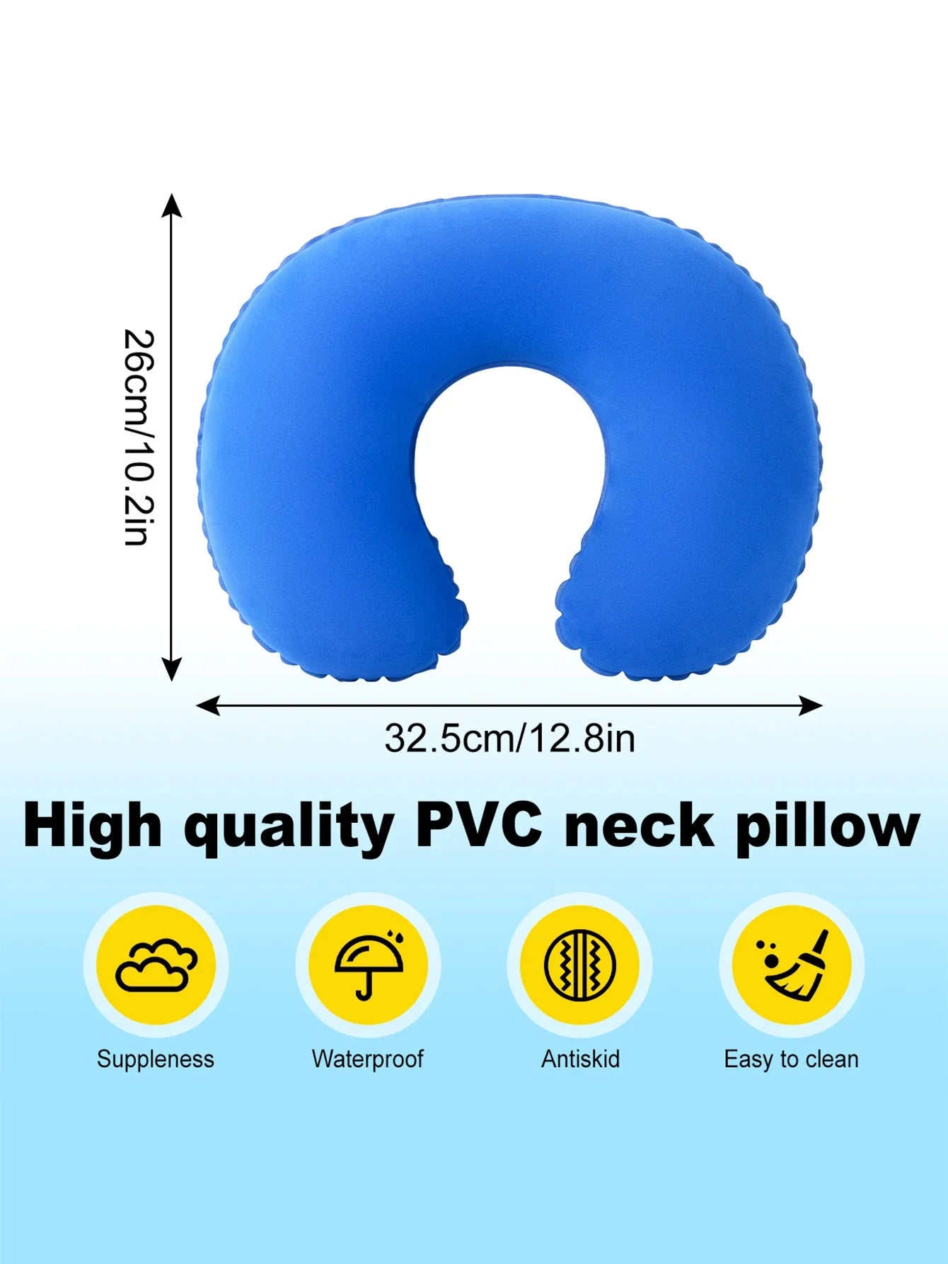 2-Pack inflatable U-shaped travel pillow