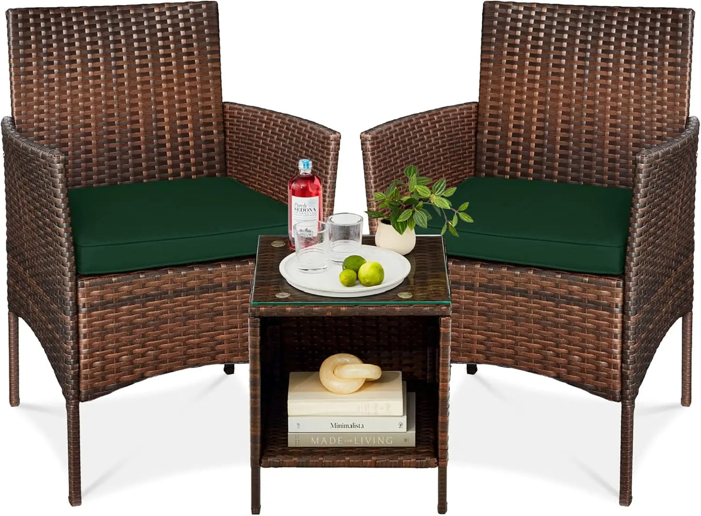 3-Piece Outdoor Wicker Bistro Set