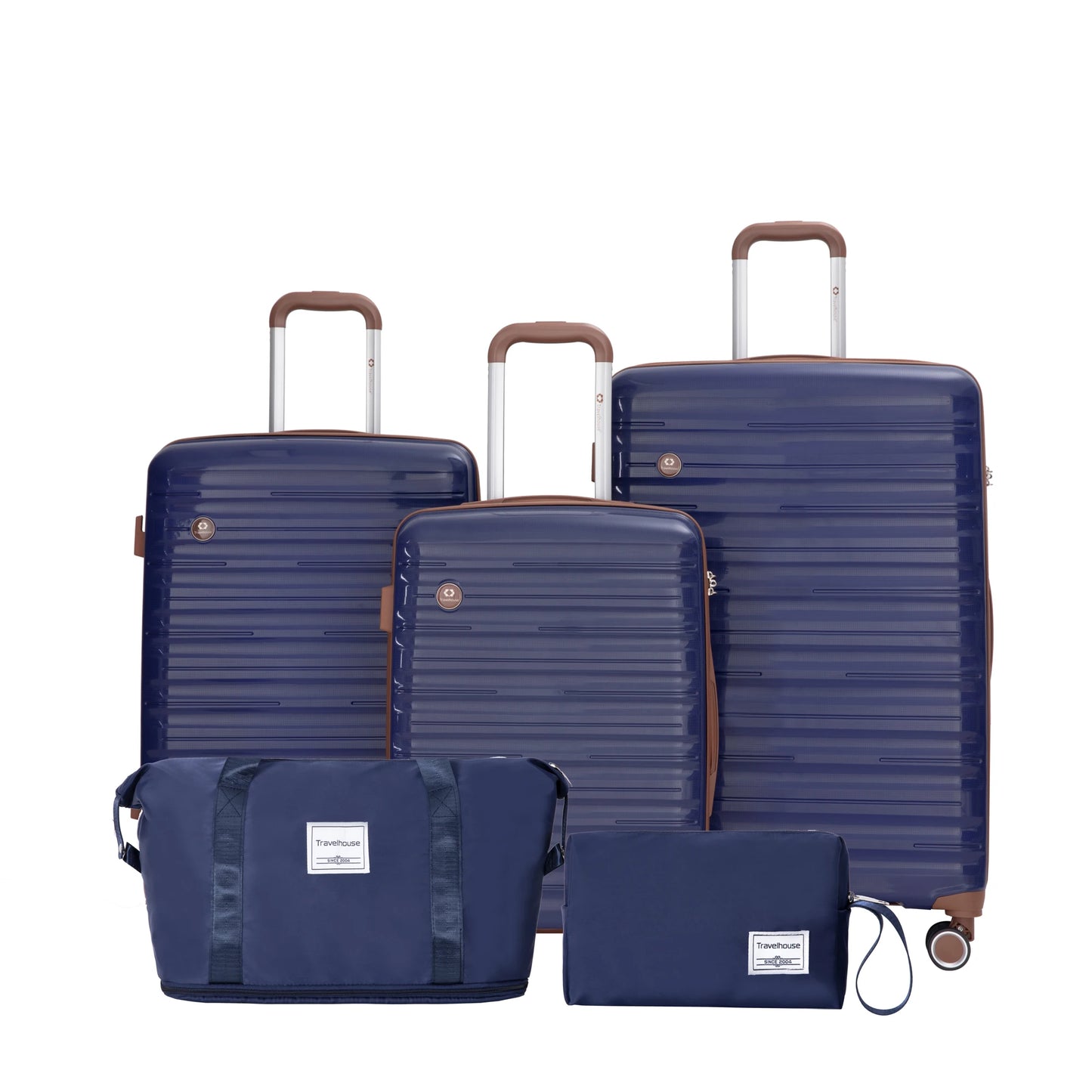 5 Piece Luggage Sets, Suitcases with Double Spinner Wheels