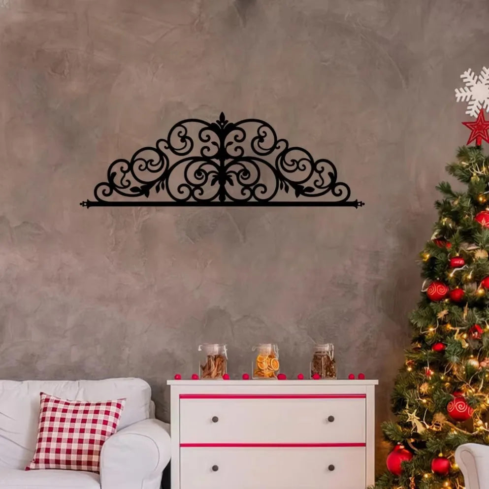 1PC Floral - Inspired Metal Door Crown Ornament