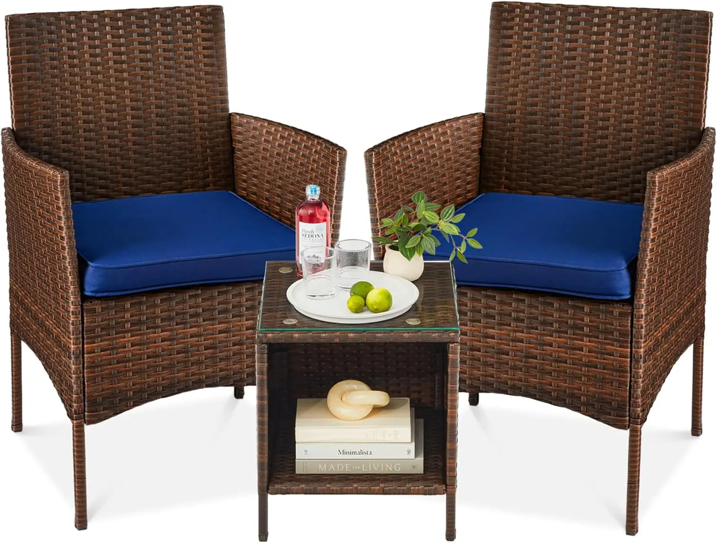 3-Piece Outdoor Wicker Bistro Set