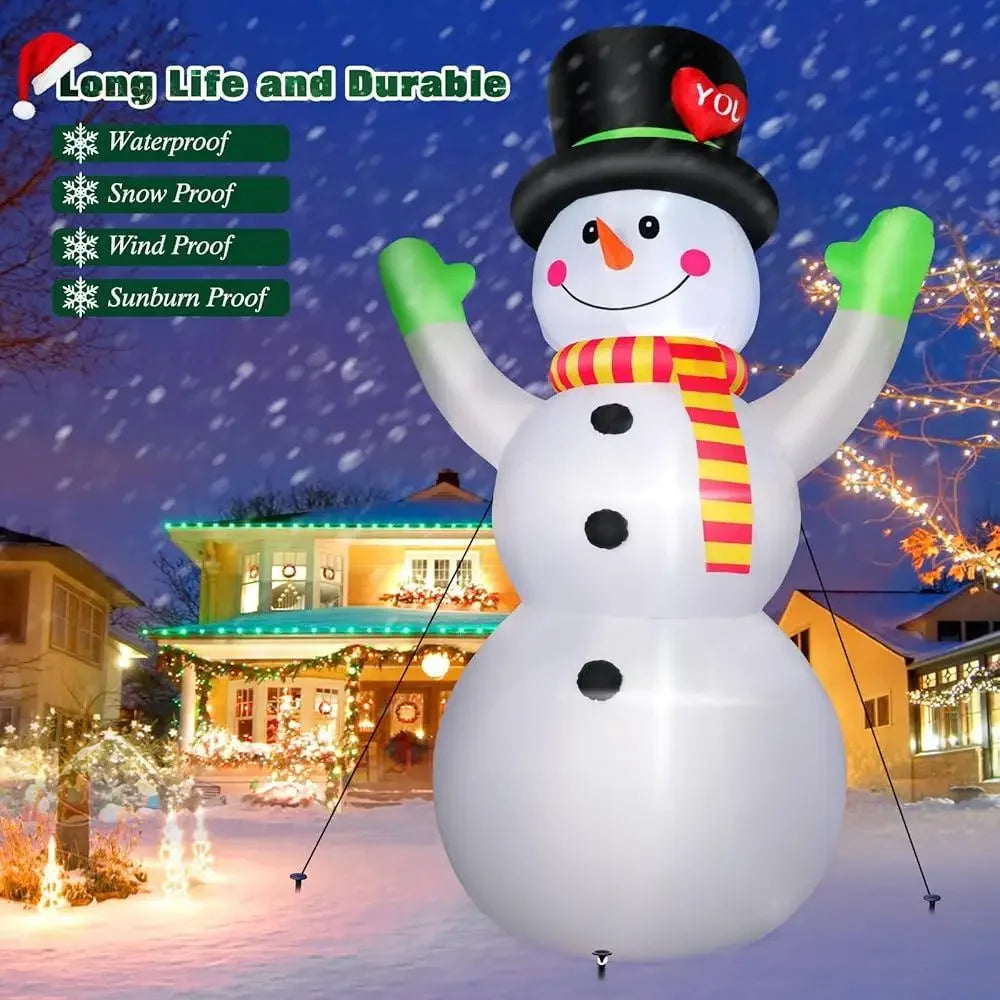 10FT Christmas Inflatable Snowman with Magic Hat