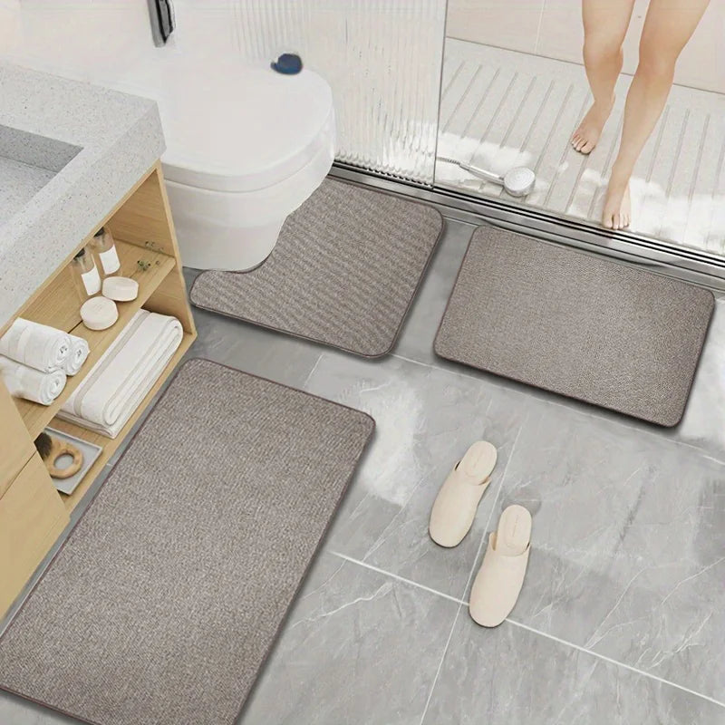 3-piece Bathroom Diatomaceous Earth Non-Slip Mat