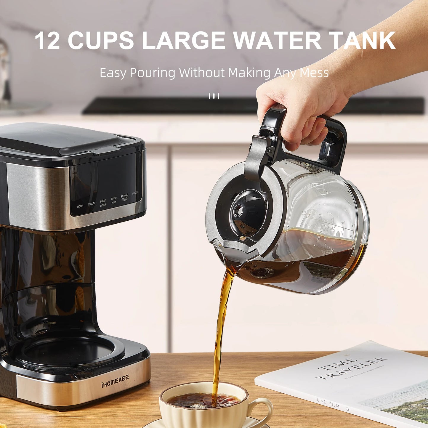 Programmable Drip Coffee Maker 12 Cup, with Iced Coffee Function