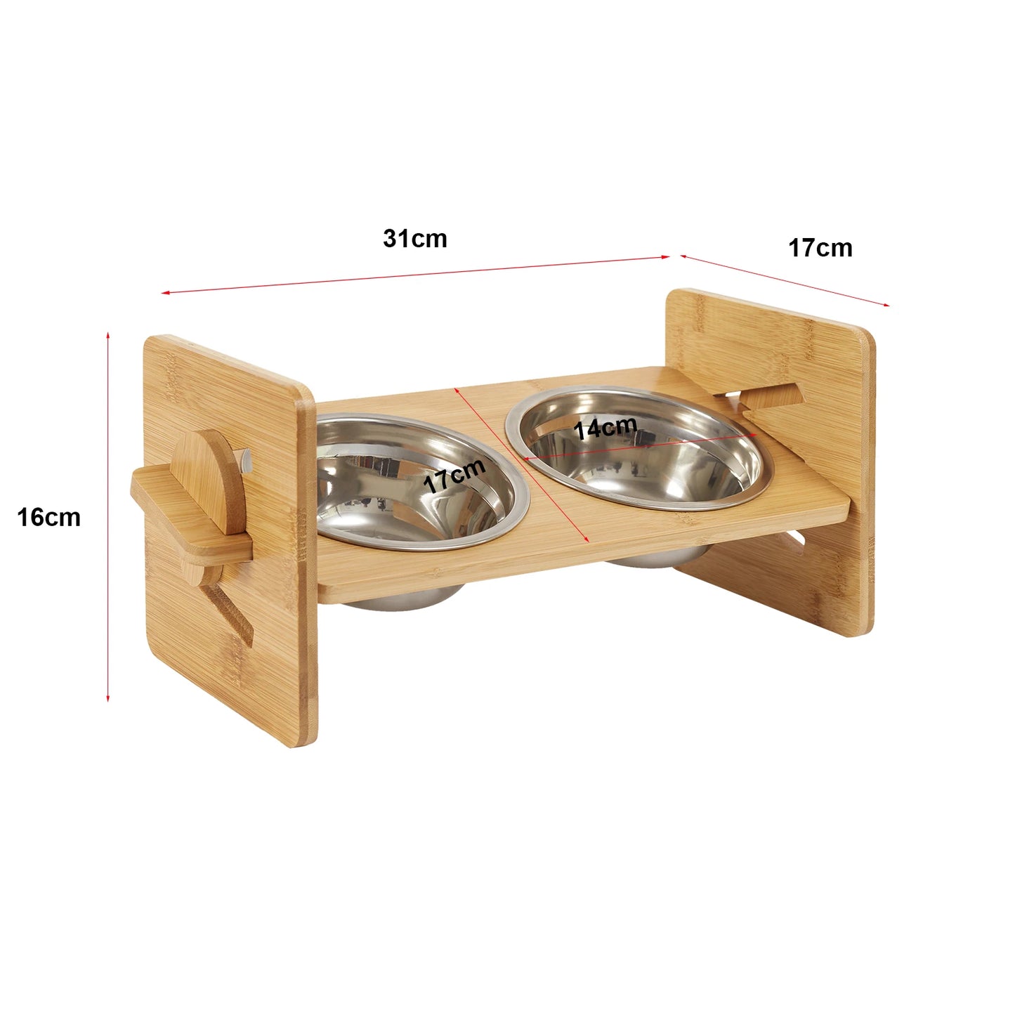 Raised Wooden Pet Food, Water Bowls