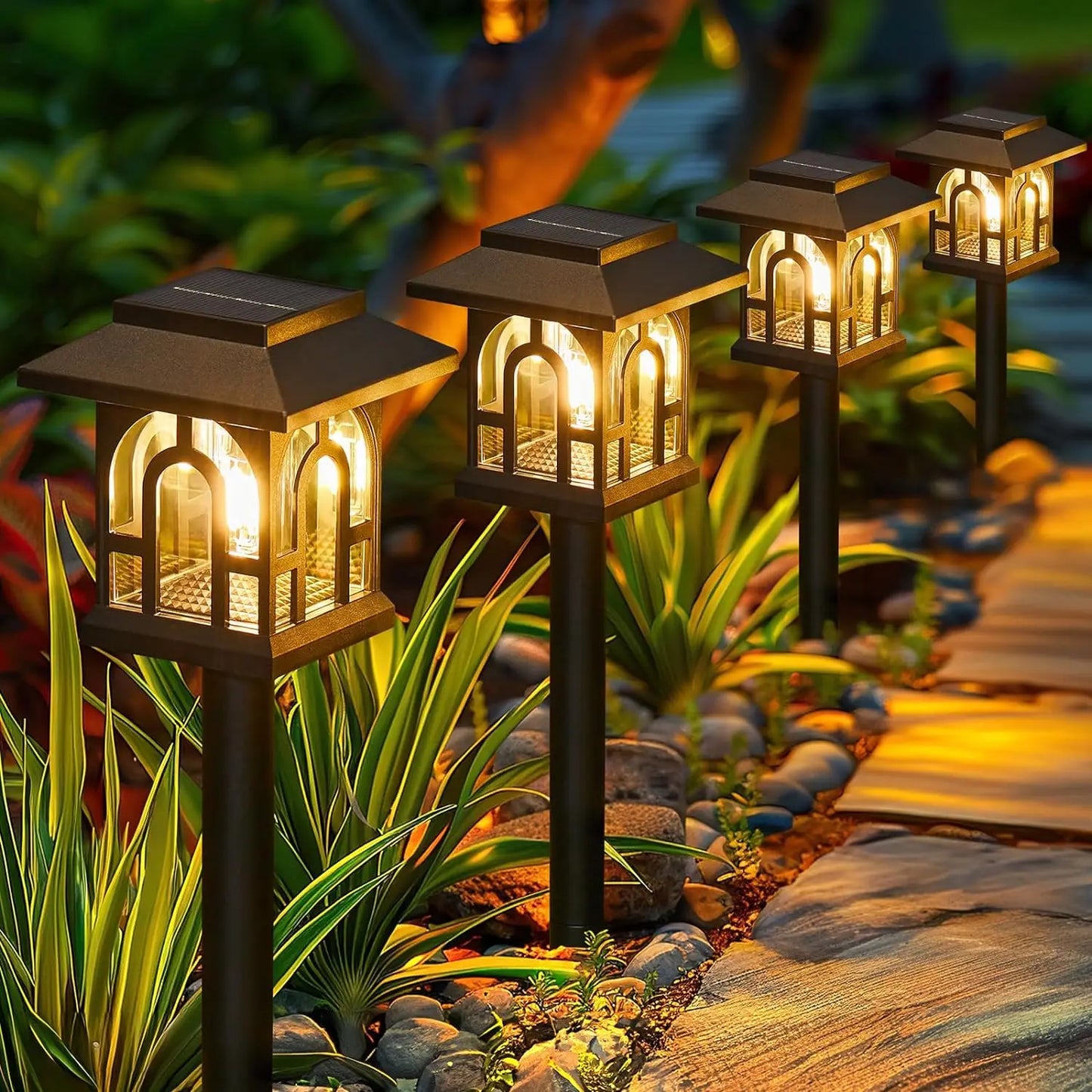 6 or 10 Pack Solar Pathway Lights