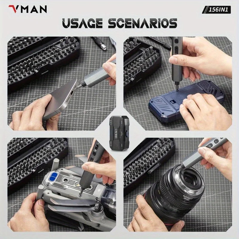 VMAN 156in1 Mini Electric Screwdriver Set