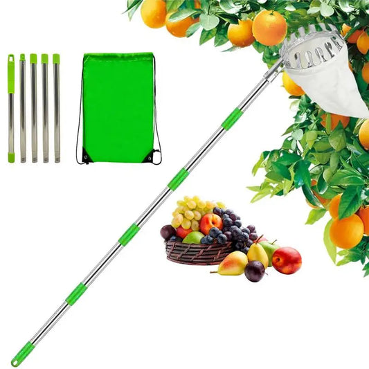Metal Fruit Picker With Telescopic Pole