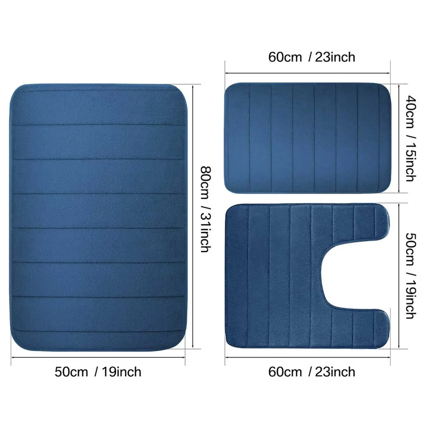 Black Memory Foam Bath Mat Soft Comfortable