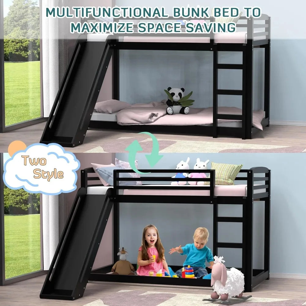 Twin Over Twin Bunk Bed with Slide