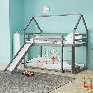 Twin Over Twin Bunk Bed with Slide