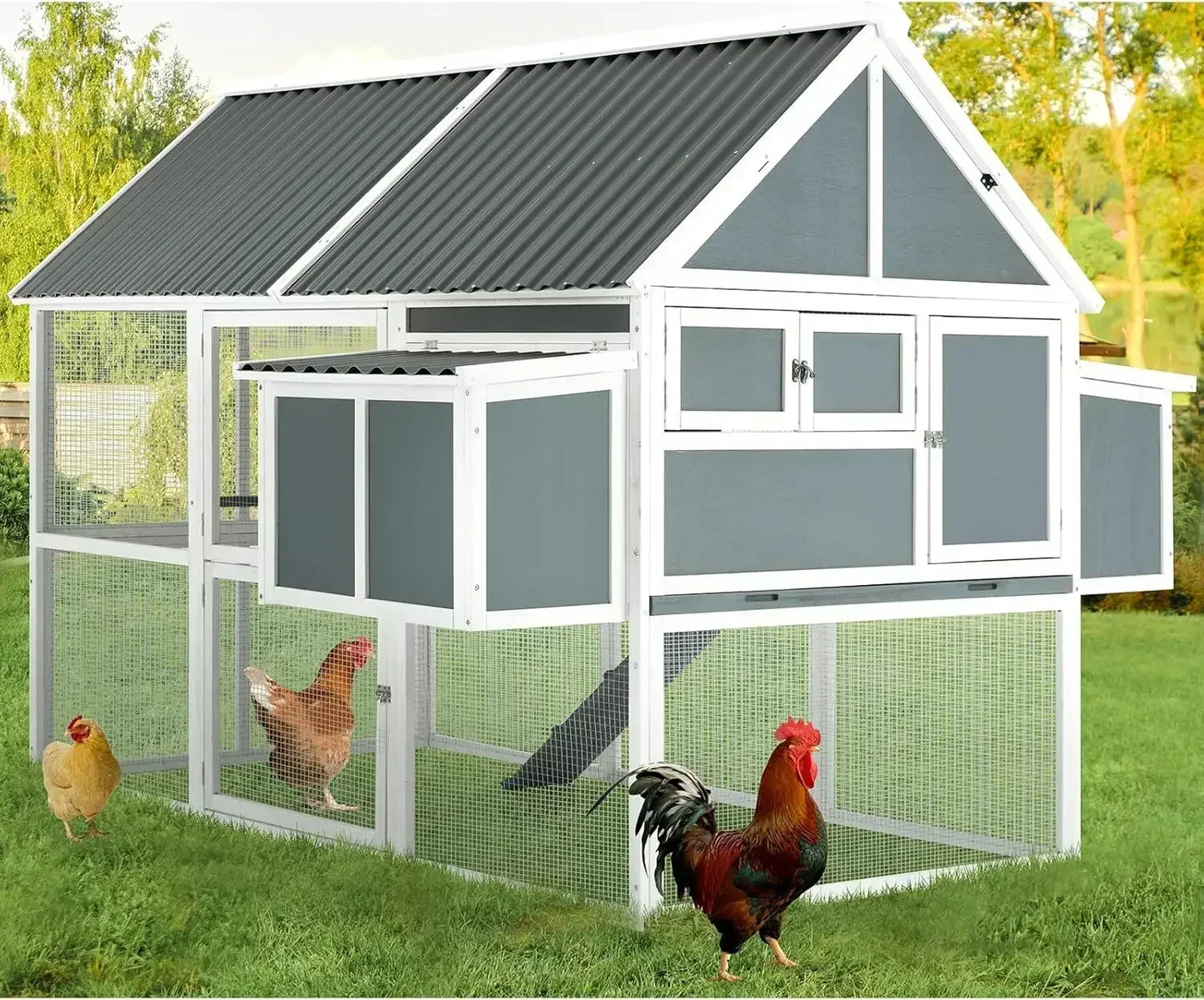 Large Chicken Coop, for 8-10 with Run
