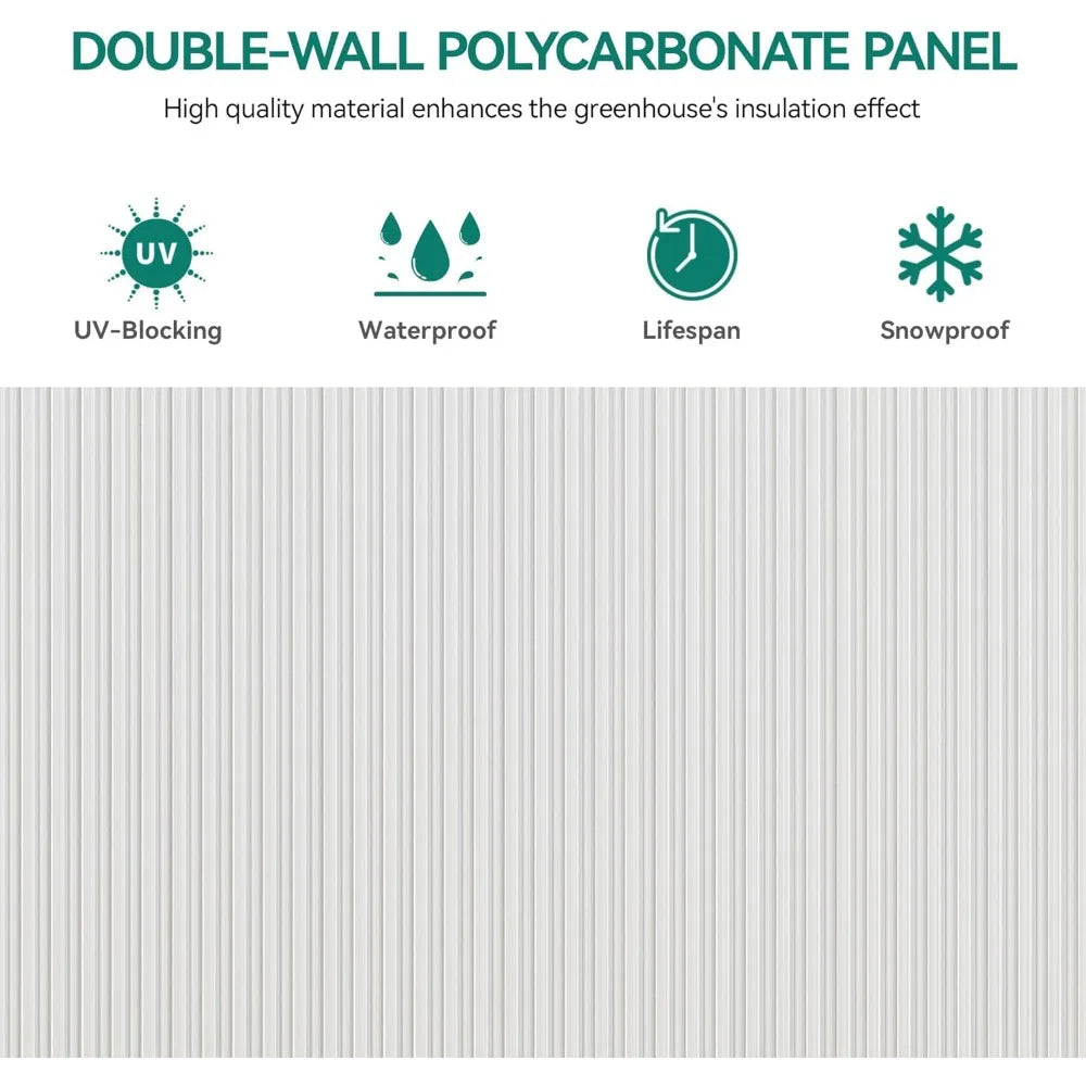 10x12FT Polycarbonate Greenhouse Heavy Duty Green House