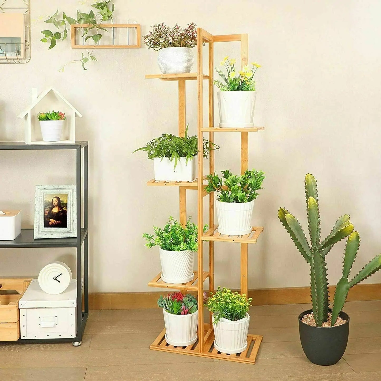 Bamboo 5 / 6  Tier  Plant Stand Rack Multiple Pot Holder