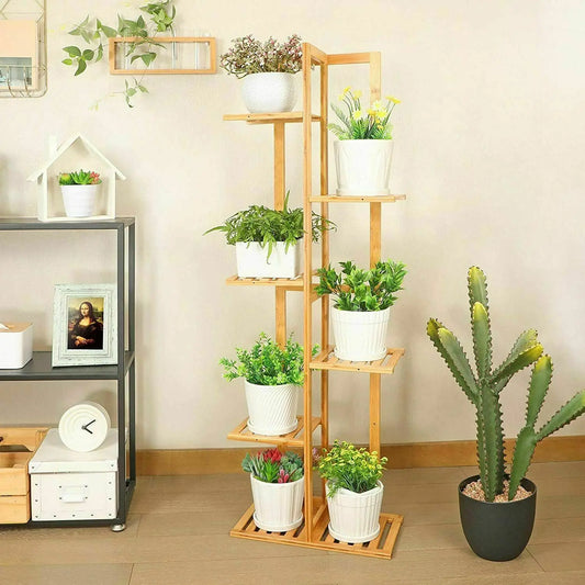 Bamboo 5 / 6  Tier  Plant Stand Rack Multiple Pot Holder