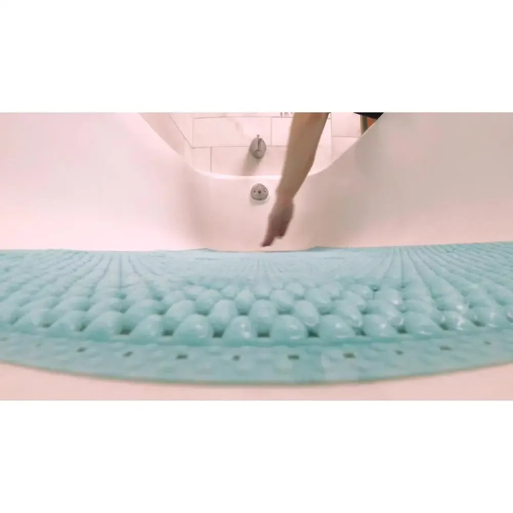 Anti-Slip Shower Mat with Suction Cups 16"x32" White Cushioned