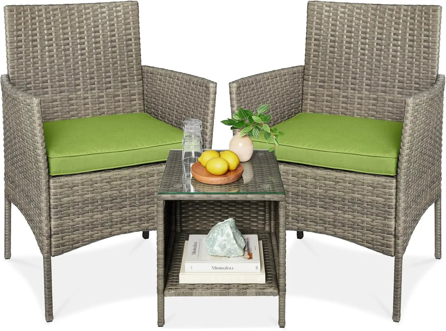 3-Piece Outdoor Wicker Bistro Set